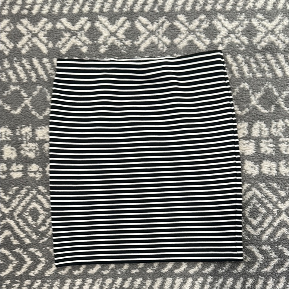 Black and White Striped Skirt